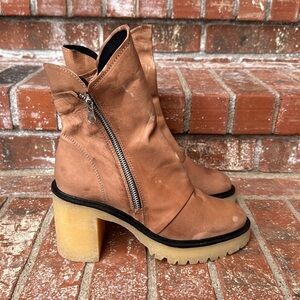 Free People Jack Size Zip Tan Ankle Boots Women's Size 39.5 US 9